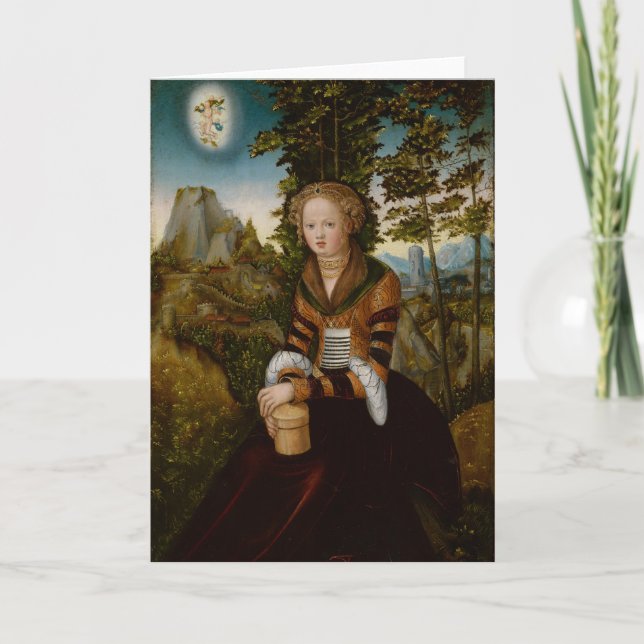 Tarjeta La Magdalena (aceite en la madera) (Anverso)
