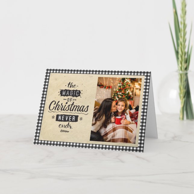Tarjeta La Magia de la Navidad Nunca Termina Personalizado (Anverso)