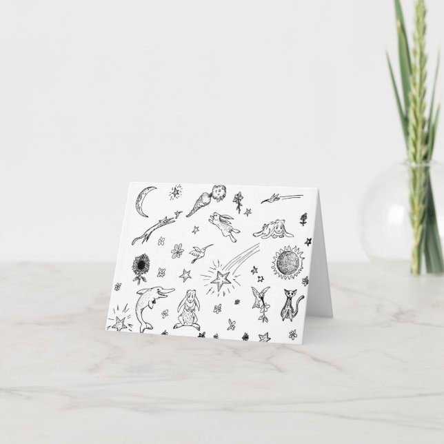 Tarjeta La magia Doodles notecard (Anverso)