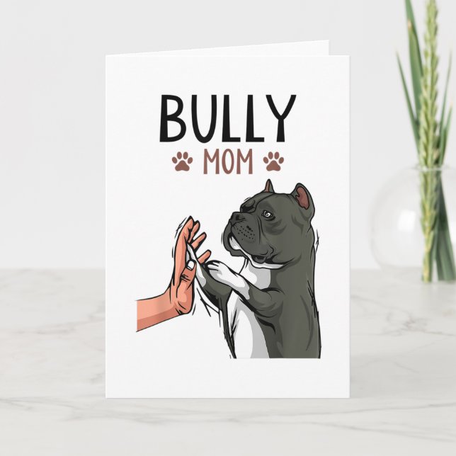 Tarjeta La mamá de bully americano cute perro (Anverso)