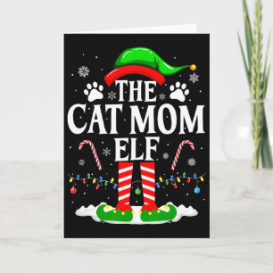 Tarjeta La Mamá Gata Elfa Navidad Gatos Divertidos Amante