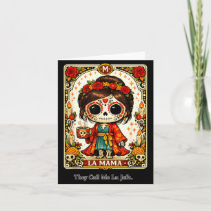 Tarjeta La Mama Me Llaman La Jefa Calavera Azucarada