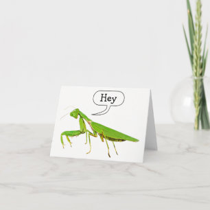 Tarjeta La mantis religiosa dice ey Notecard