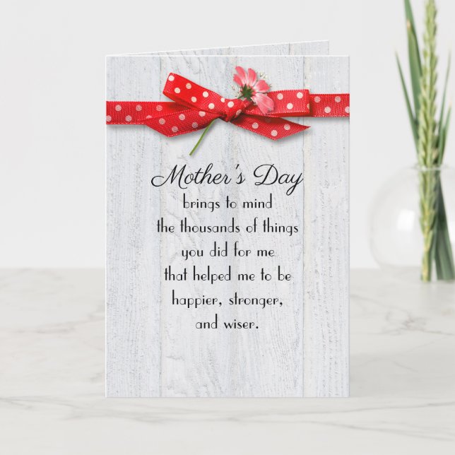 Tarjeta La margarita del día de la madre en cinta de opcio (Anverso)