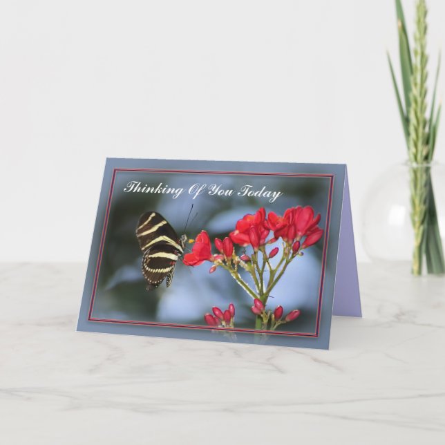 Tarjeta La mariposa que piensa en usted carda (Anverso)