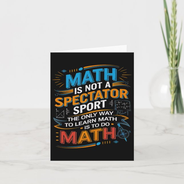 Tarjeta La Matemática No Es Un Espectador De Maestros De M (Anverso)
