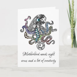 Tarjeta La maternidad necesita ocho brazos artsy octopus c