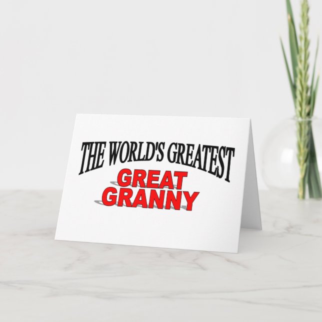 Tarjeta La mayor abuela del mundo (Anverso)