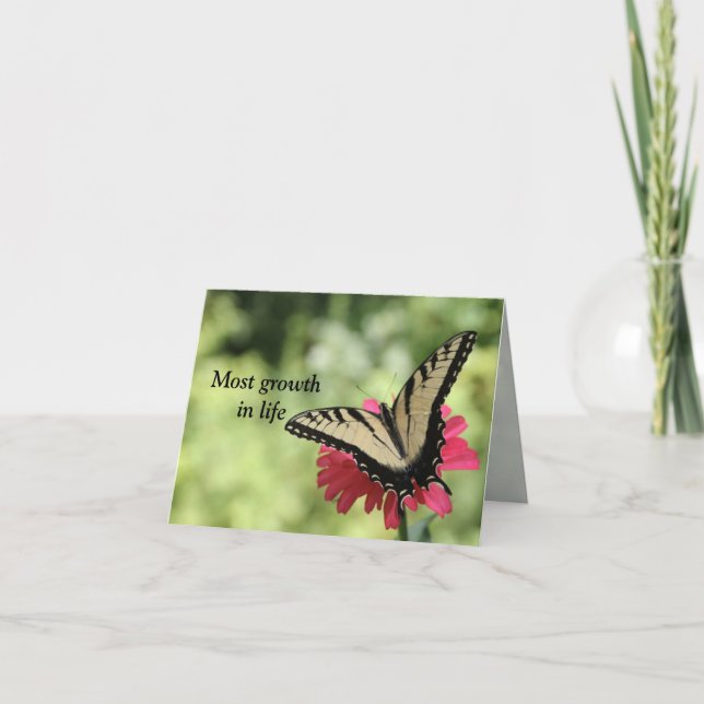 Tarjeta La mayor parte del crecimiento llega cuando menos  (Anverso)