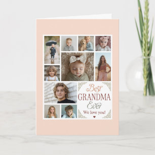 Tarjeta La mejor abuela del mundo Collage de 10 fotos