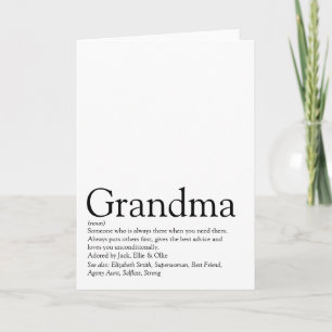 Tarjeta La mejor abuela del mundo Definición de abuela