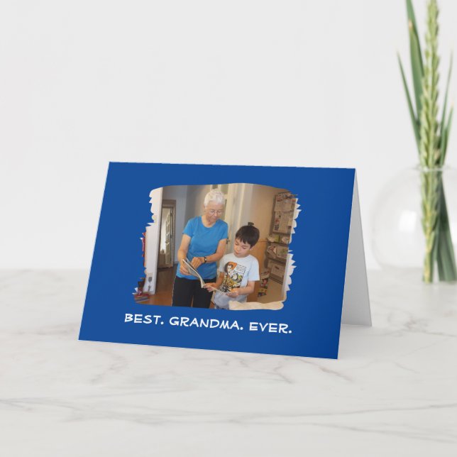 Tarjeta La mejor abuela del mundo Foto personalizada Nana  (Anverso)