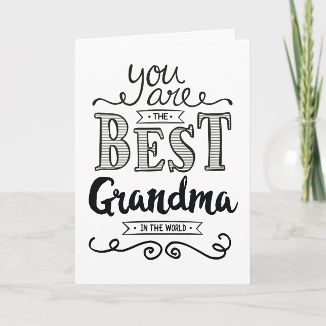 Tarjeta La mejor abuela en el cumpleaños del mundo (Anverso)