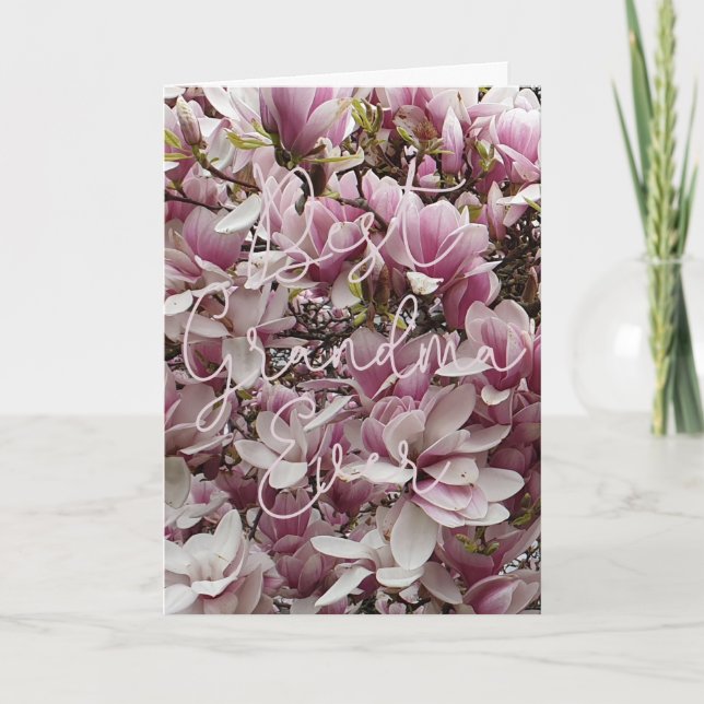 Tarjeta La mejor abuela que nunca fue la Magnolia rosa flo (Anverso)