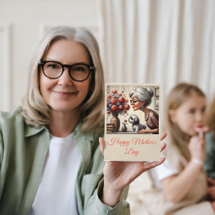 Tarjeta La mejor abuela siempre elegante ramo de nana lind