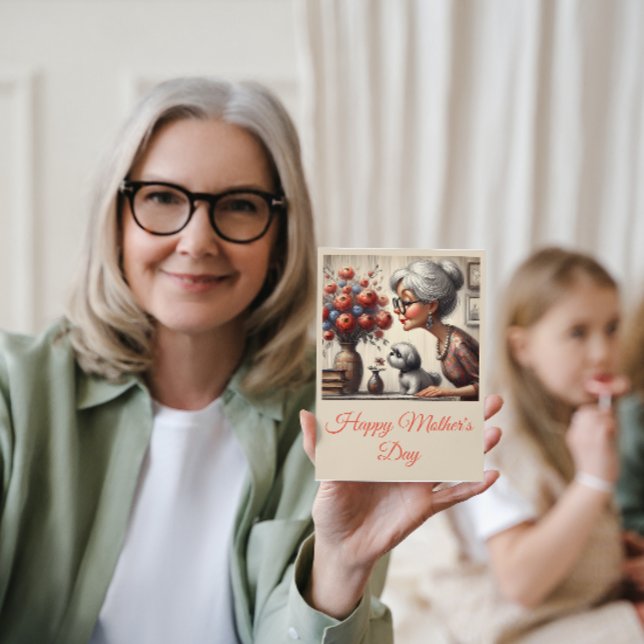 Tarjeta La mejor abuela siempre elegante ramo de nana lind (Subido por el creador)