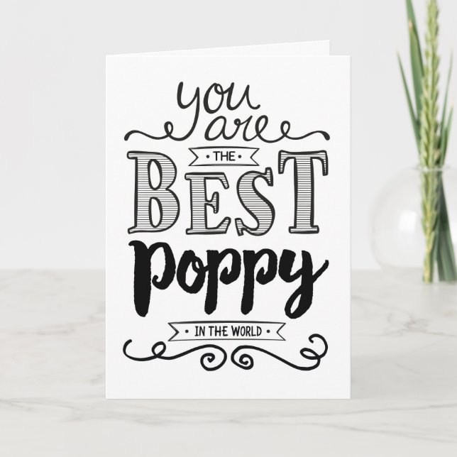 Tarjeta La mejor amapola en el cumpleaños del mundo (Anverso)