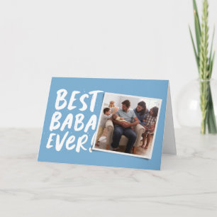 Tarjeta La mejor baba del mundo de la fotografía azul mode