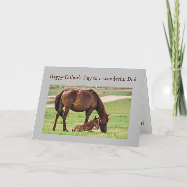 Tarjeta La mejor carta de caballos del día del padre (Anverso)