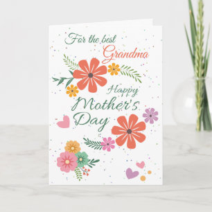 Tarjeta La mejor carta de flores del día de la abuela