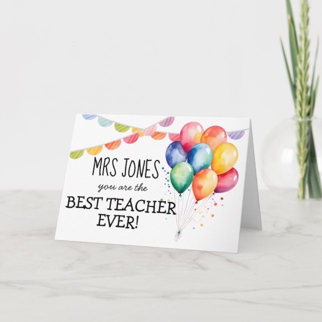 Tarjeta La mejor carta del profesor (Anverso)