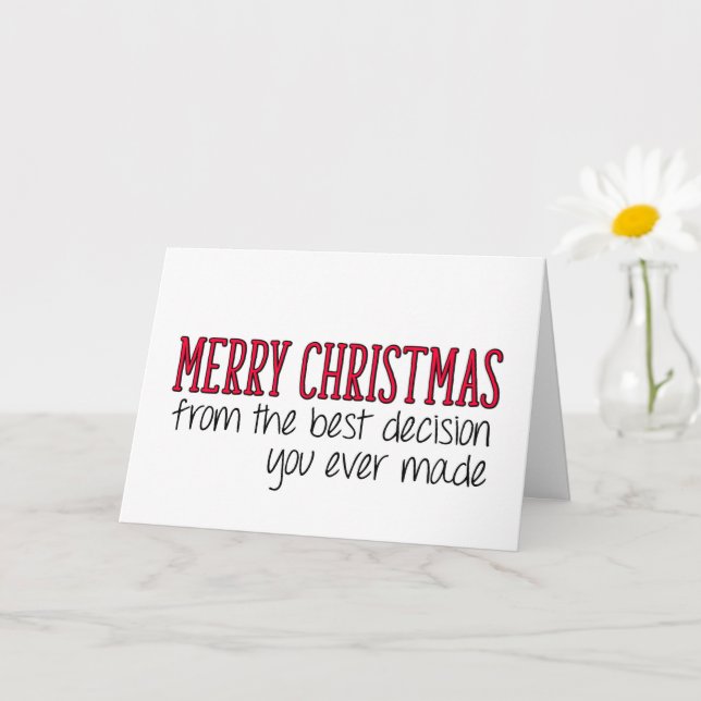 Tarjeta La mejor decisión que has tomado, Navidades divert (Planta pequeña)