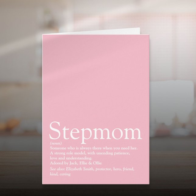 Tarjeta La mejor definición de madrastra del mundo (World's Best Ever Stepmom Stepmother Definition Card)