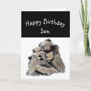 Tarjeta La mejor diversión del animal del abrazo de oso