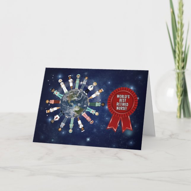 Tarjeta La mejor enfermera jubilada del mundo (Anverso)