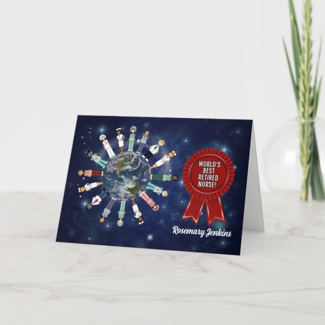 Tarjeta La mejor enfermera jubilada y admitida del mundo (Anverso)