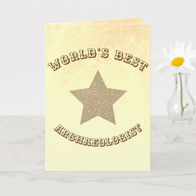 Tarjeta La mejor estrella de oro arqueóloga del mundo (Planta pequeña)