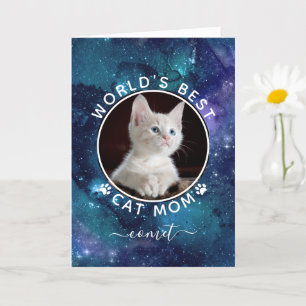 Tarjeta La Mejor Foto Espacial de Mamá Gata del Mundo Cump