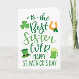 Tarjeta La mejor hermana del mundo para el día de San Patr