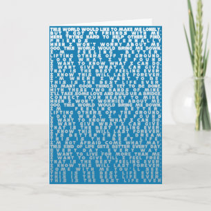 Tarjeta La mejor letra de la historia del Baptismo Azul