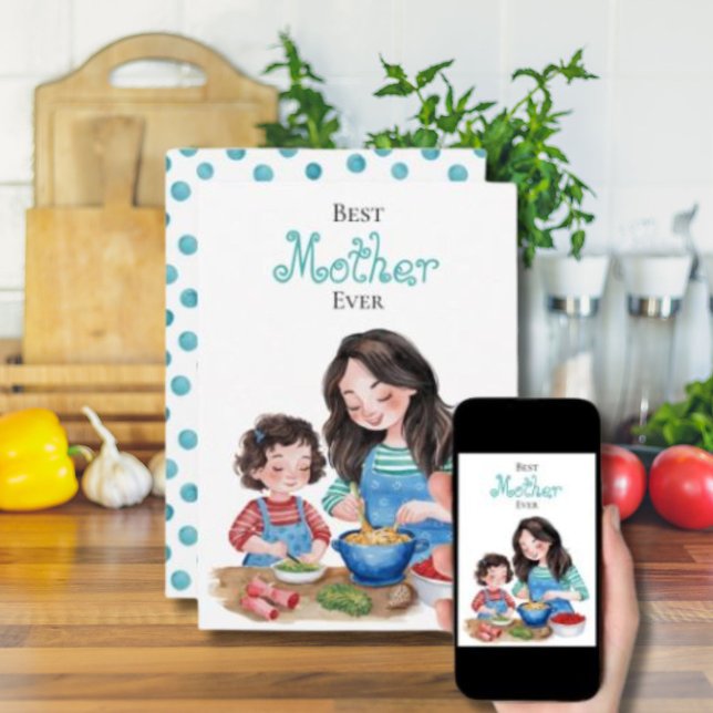 Tarjeta La Mejor Madre del Mundo Diseño de Arte de Unión e (Subido por el creador)