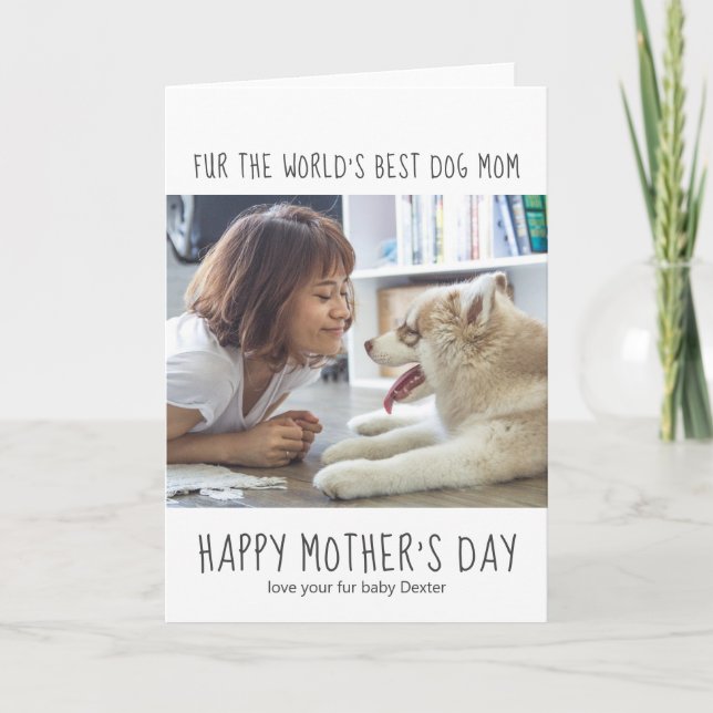Tarjeta La mejor madre del perro del mundo de cuatro puños (Anverso)