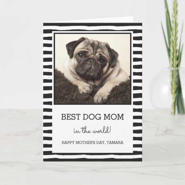 Tarjeta La mejor madre del perro | Negra | Día de la Madre (Anverso)