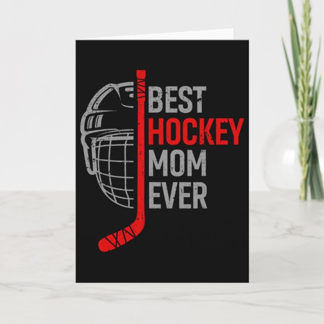 Tarjeta La mejor mamá de hockey divertido - Día de la Madr (Anverso)