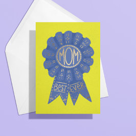 Tarjeta La Mejor Mamá del Listón Azul Día de la Madre