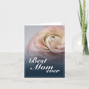 Tarjeta La Mejor Mamá del Mundo con Rosa Rosa Grande