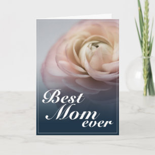 Tarjeta La mejor mamá del mundo con rosa rosa grande