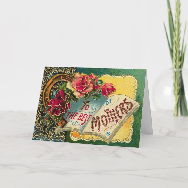 Tarjeta La mejor mamá del mundo de las flores de la época (Anverso)