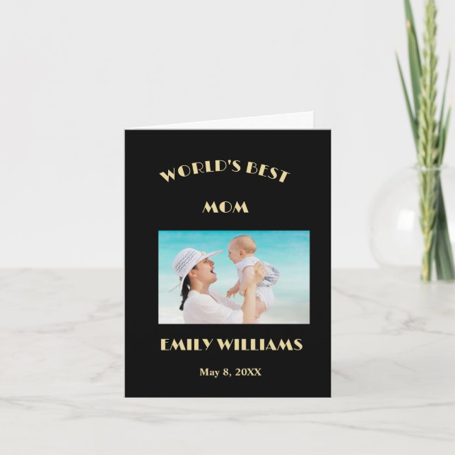 Tarjeta La mejor mamá del mundo Día de la Madre Foto Perso (Anverso)