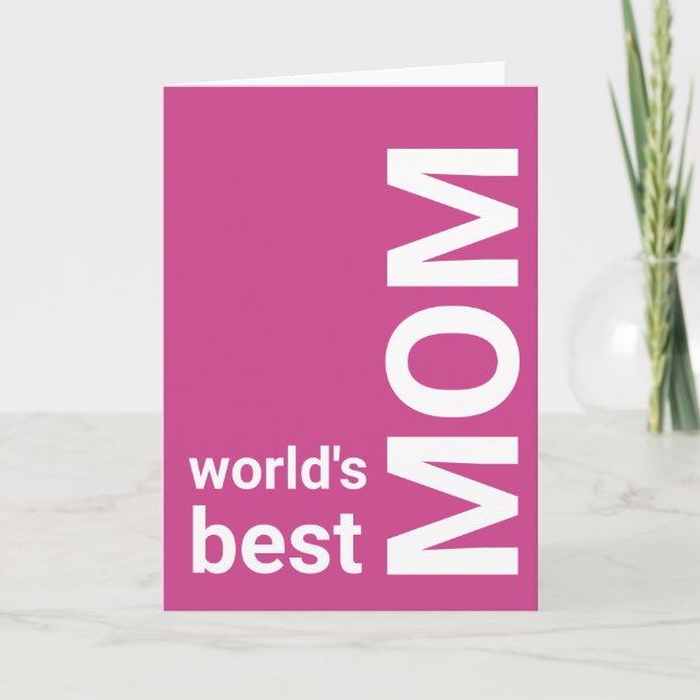 Tarjeta La mejor mamá del mundo| Día de la Madre PINK (Anverso)