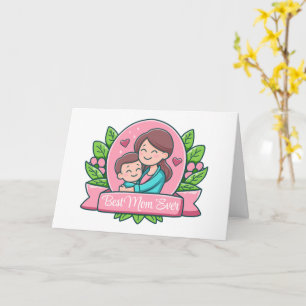 Tarjeta La Mejor Mamá Del Mundo, Mamá e Hijo, Personalizad