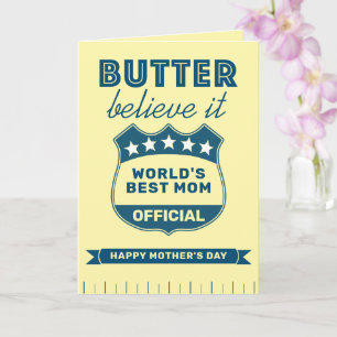 Tarjeta La Mejor Mamá del Mundo Palito de Mantequilla Dive