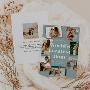 Tarjeta La mejor mamá del mundo teñido 7 Foto Día de la Ma