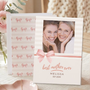 Tarjeta La Mejor Mamá del Mundo Tinta Suave Crema Guión Dí