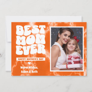 Tarjeta La mejor mamá Naranja de la historia del tie Dye f