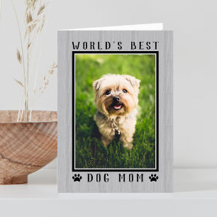Tarjeta La Mejor Mamá Perro del Mundo Foto Rústica para el